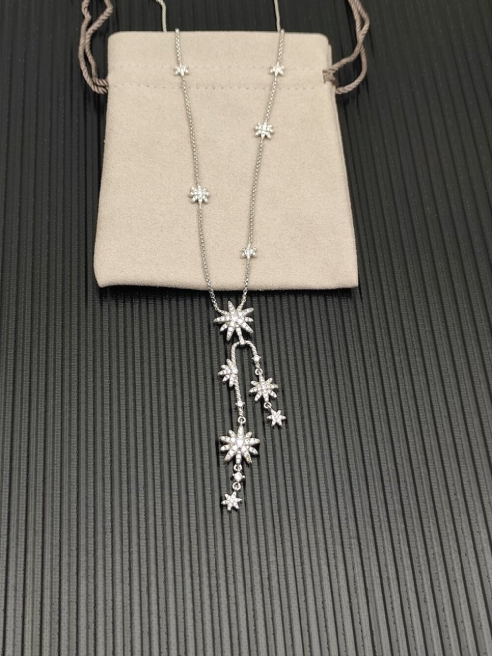 David Yurman Silver Starburst Cluster Necklace - Picture 3 of 5